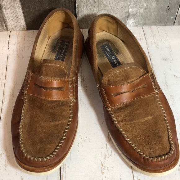 Ashton Grey Scadicci Leather & Suede Penny Loafer - Picture 1 of 7